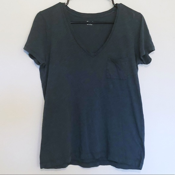 Madewell Tops - Madewell Dark Green Whisper Pocket Tee | Small